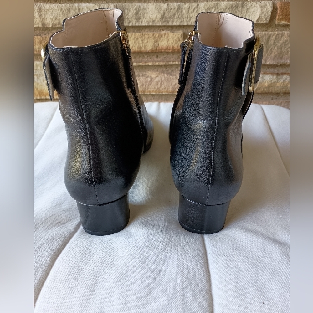 Nine West Black Leather Zip Ankle Boots Womens Size 10 M - Picture 6 of 12